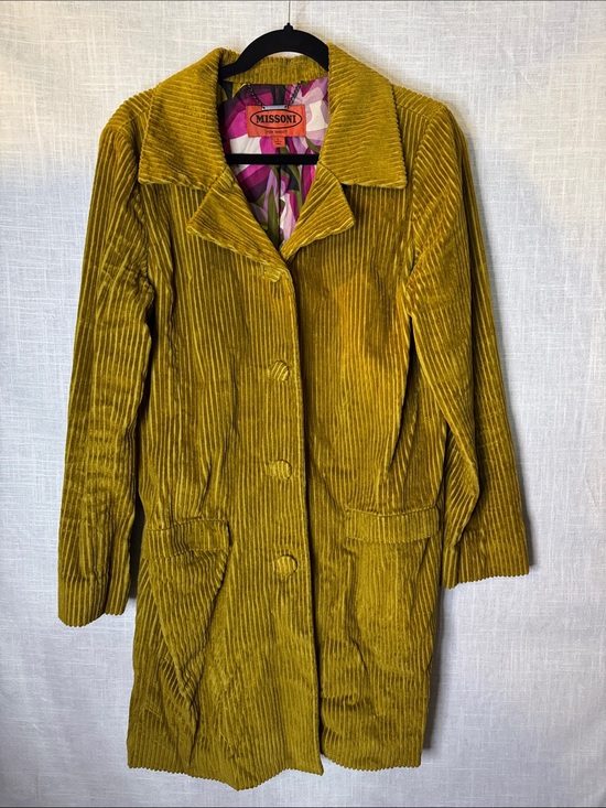 Missoni Jackets & Blazers - Missoni Olive-Mustard Corduroy Trench Coat